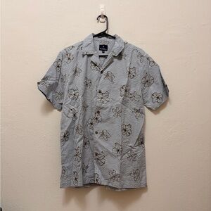 Ben Sherman Light Blue Seersucker Floral Button Down Shirt